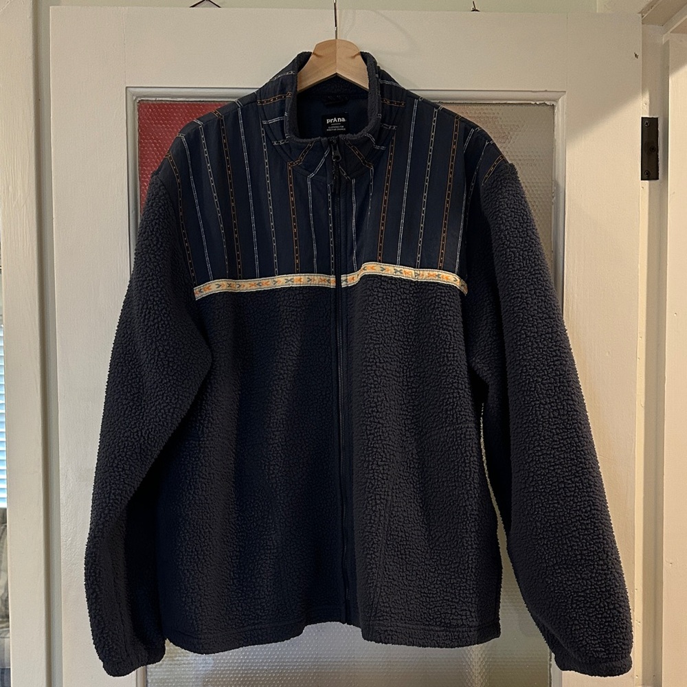 Prana Men's Dark Blue Zip-Up Sweater